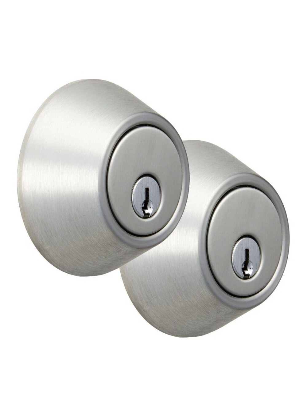 Hyper Tough Keyed Entry Stainless Steel Single Cylinder Deadbolt Twin Pack